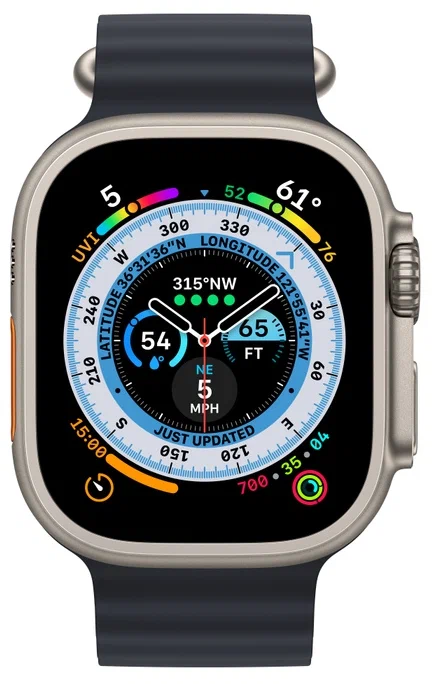 Смарт-часы Apple Watch Ultra GPS+Cellular 49mm Titanium Case with Midnight Ocean Band (EU) в Челябинске купить по недорогим ценам с доставкой