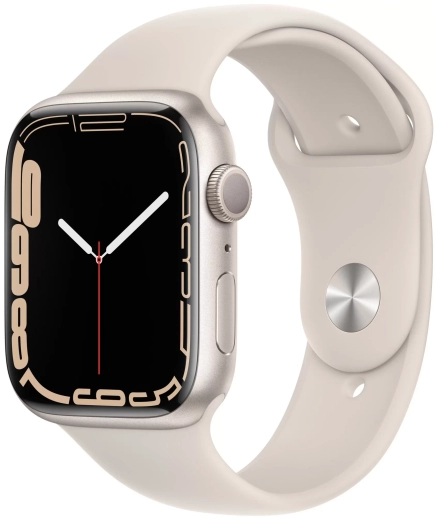 Смарт-часы Apple Watch S7 GPS 45mm Starlight Aluminum Case/Starlight Sport Band (EU) в Челябинске купить по недорогим ценам с доставкой
