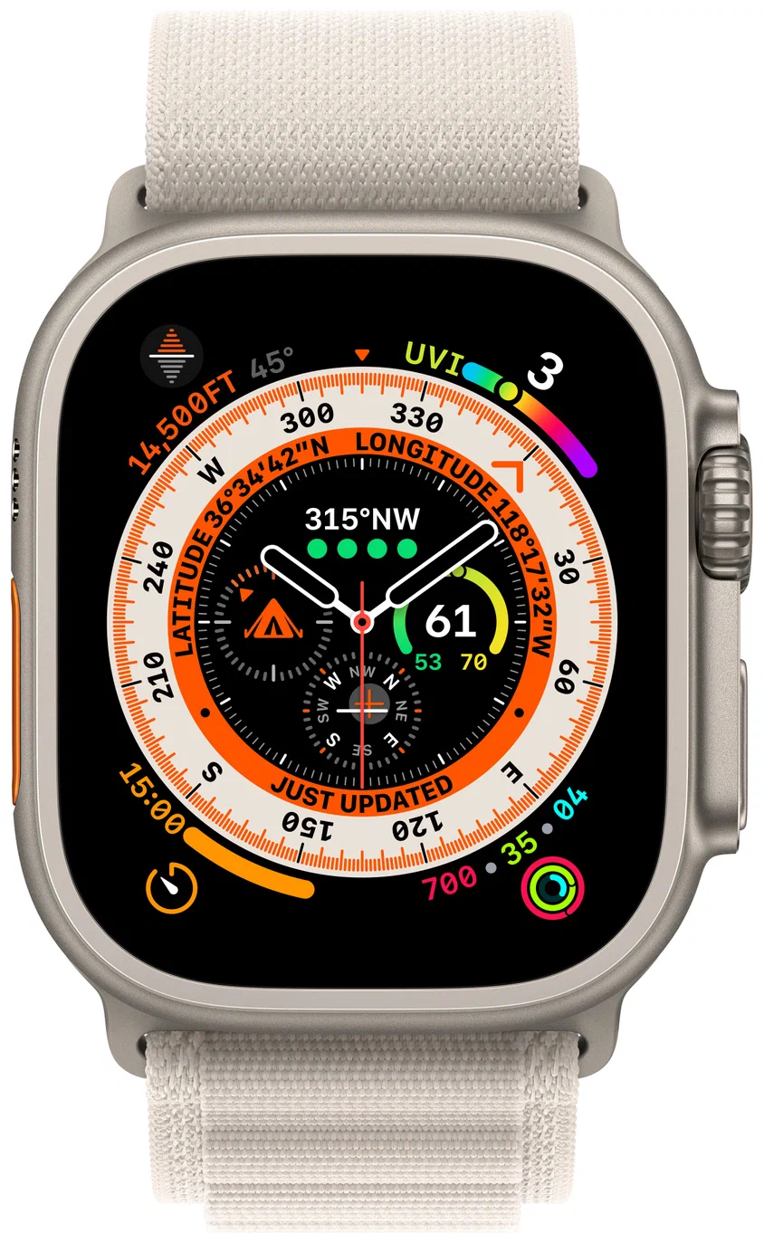 Смарт-часы Apple Watch Ultra GPS+Cellular 49mm Titanium Case with Starlight Alpine Loop (EU) в Челябинске купить по недорогим ценам с доставкой