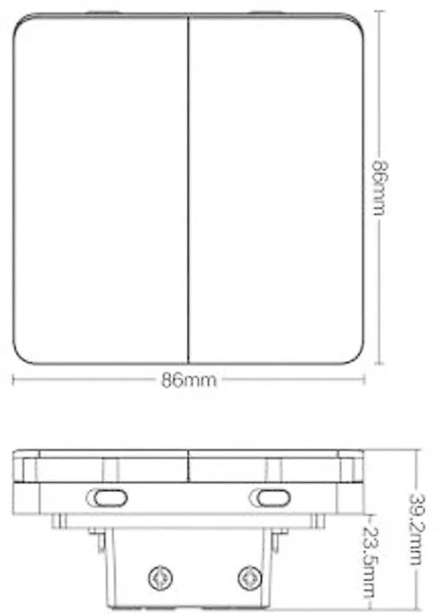 Выключатель Xiaomi Yeelight (YLKG12YL) Белый (2 клавиши) в Челябинске купить по недорогим ценам с доставкой