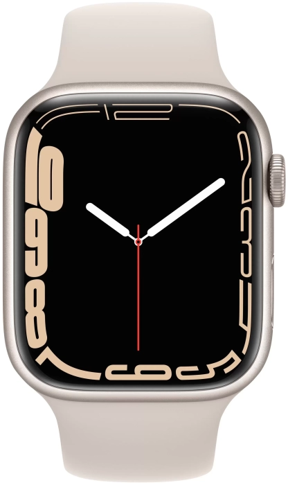 Смарт-часы Apple Watch S7 GPS 45mm Starlight Aluminum Case/Starlight Sport Band (EU) в Челябинске купить по недорогим ценам с доставкой