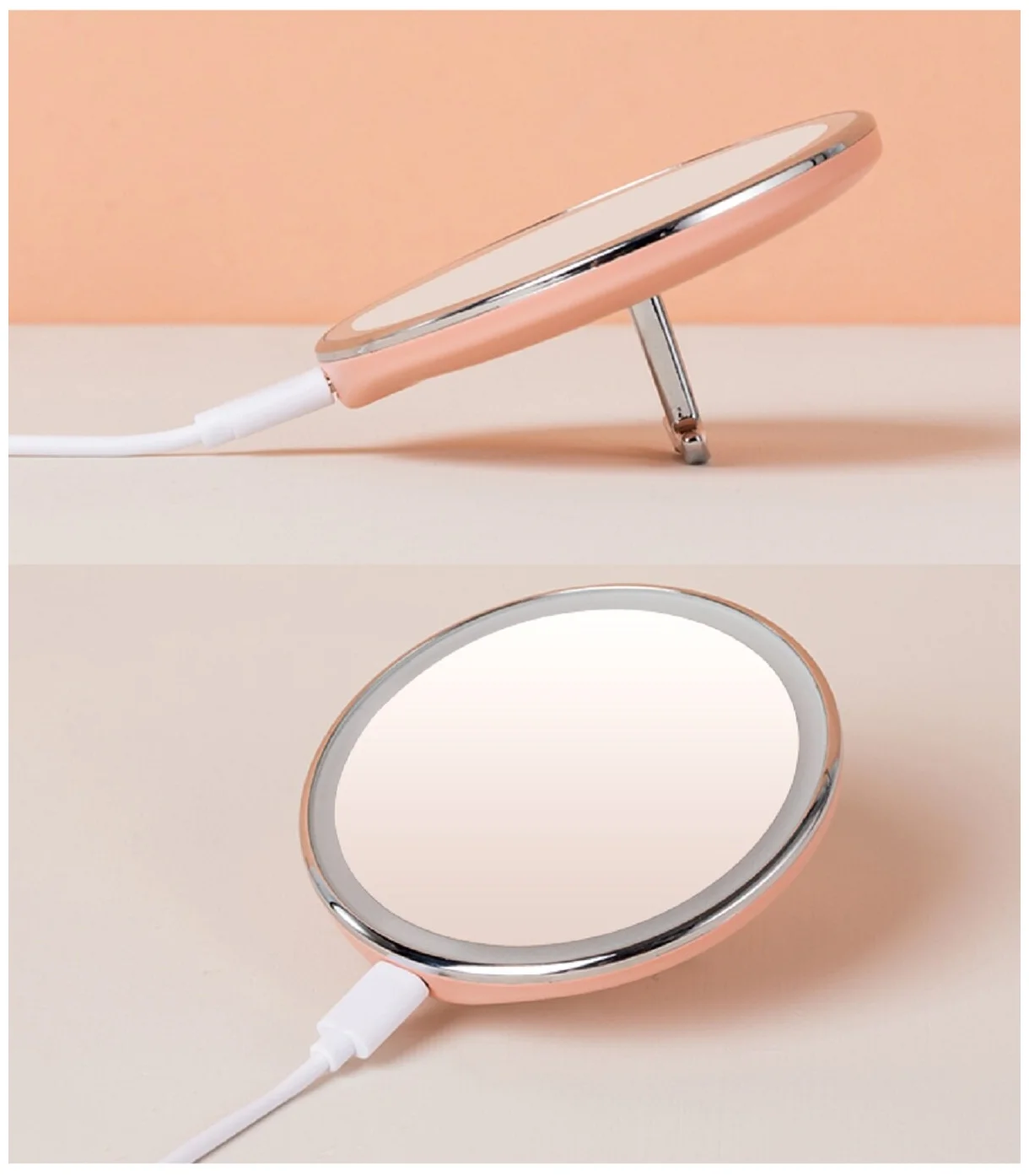Зеркало для макияжа Xiaomi Jordan Judy LED (NV030) (С подсветкой) Розовое в Челябинске купить по недорогим ценам с доставкой
